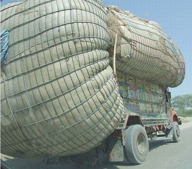 Cotton laden truck